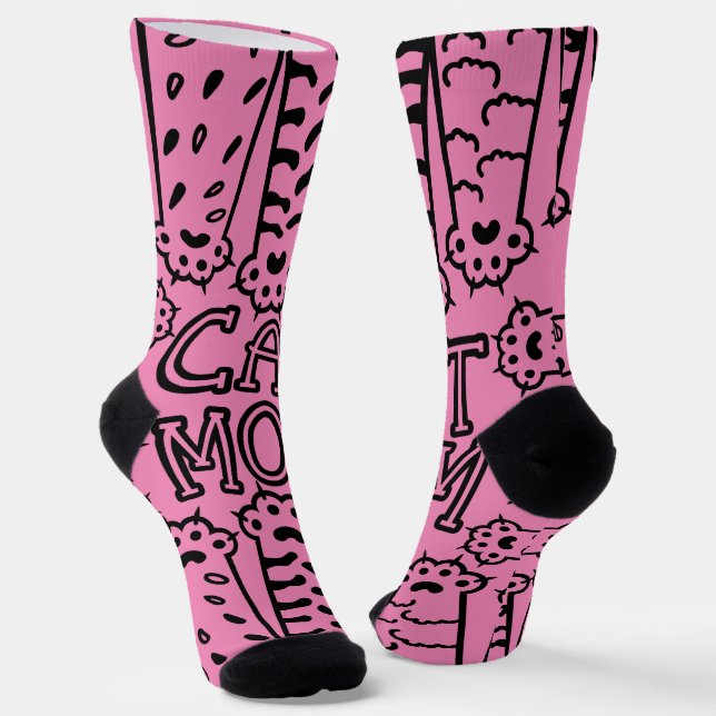 Funny Cat Mama Paws Socken (Gewinkelt)