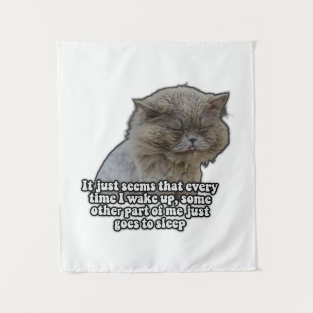 Funny Cat Meme für Kätzchenliebhaber und Katzenbes Wandteppich (Vorderseite)