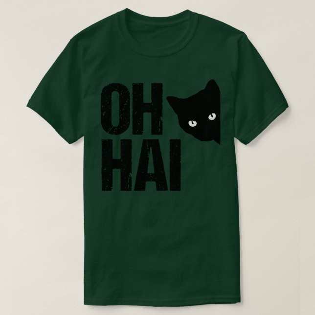 Funny Cat Meme Oh Hai T-Shirt (Design vorne)
