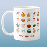 Funny Cat Meowy Weihnachten Kaffeetasse<br><div class="desc">Ein Haufen niedlicher und unterhaltsamer Katzen im Winterurlaub mit Hut und Accessoires zum Lächeln. Originelle Kunst von Nic Squirrell. Ändern Sie den Text zum Anpassen.</div>