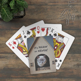 Funny Cat mit Brillen ist einfach oder nie zitiere Spielkarten