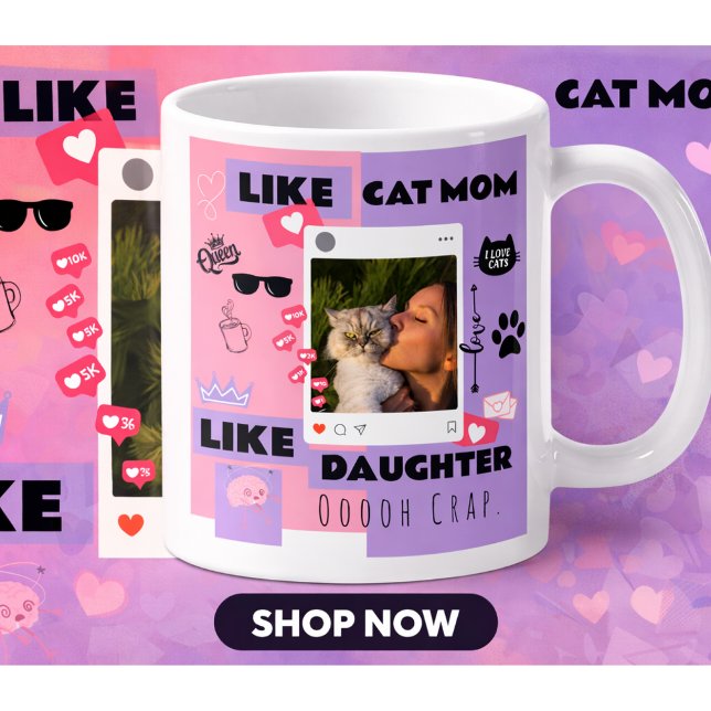 Funny Cat MOM CAT DAD CAT GIFT MUG FOR CAT LOVERS Kaffeetasse (CUTE FUNNY CAT MOM CAT DAD MUG FOR CAT LOVERS , FULLY PERSONALIZED CAT MUG PHOTO)
