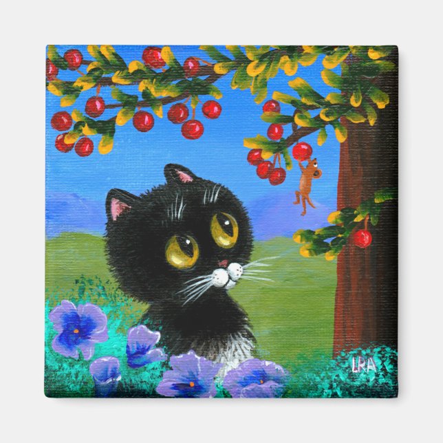 Funny Cat Mouse Creationarts Magnet (Vorne)