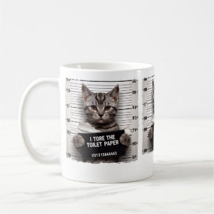 Funny Cat Mugshot Mischievous Kitty Spaß Cat Kaffeetasse