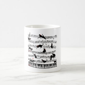 Funny Cat Musiknote, Geschenk für Piano Player, Mu Kaffeetasse