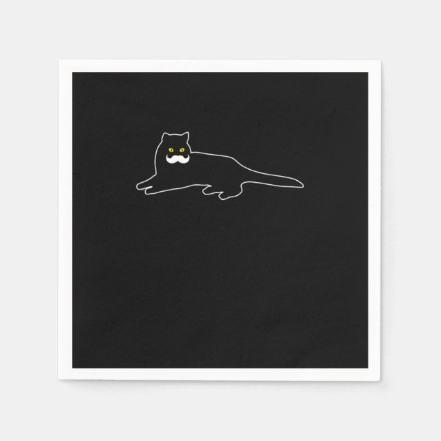 Funny Cat Mustache Cat Lover Serviette (Vorderseite)