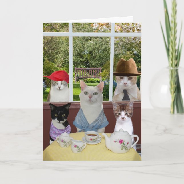 Funny Cat Muttertag oder Geburtstag Karte (Vorderseite)