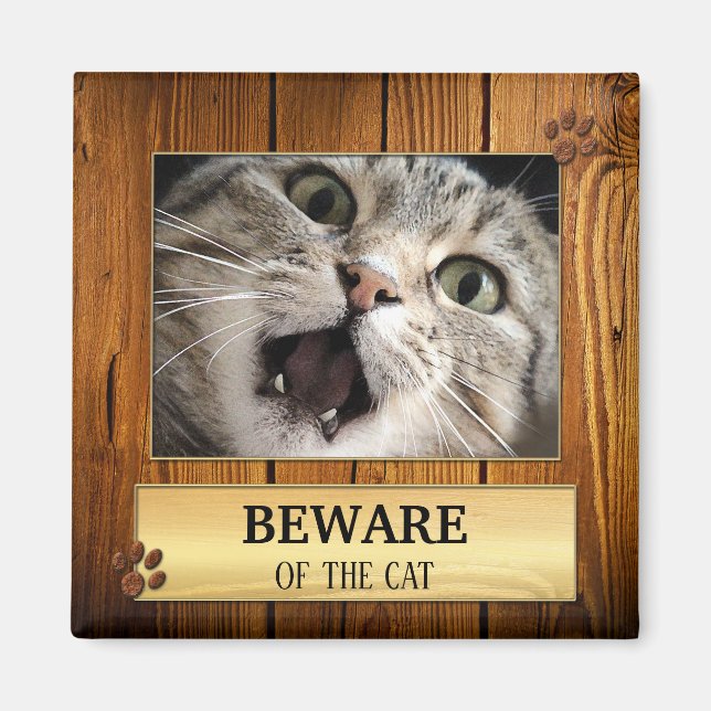 Funny Cat Niedlich Foto Magnet (Vorne)