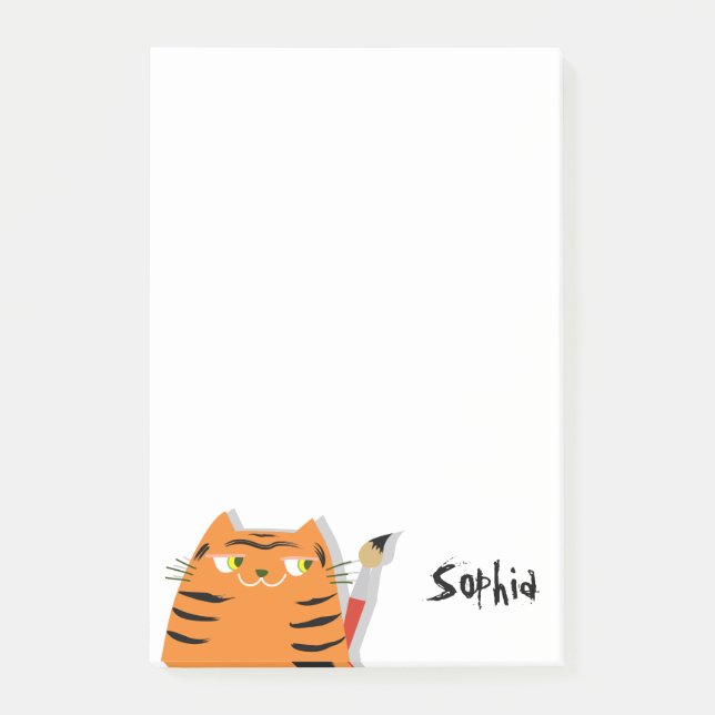 Funny Cat Niedlich Post-it Klebezettel (Vorderseite)