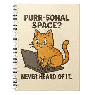Funny Cat Notebook - "Purr-Sonal Space?" Notizblock