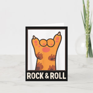 Funny Cat Paw Rock and Roll Music Lover Mama Vater Karte