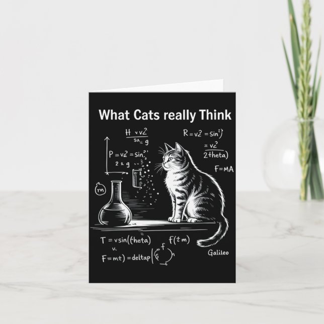 Funny Cat Physics Humor Design What Cats Really Th Karte (Vorderseite)