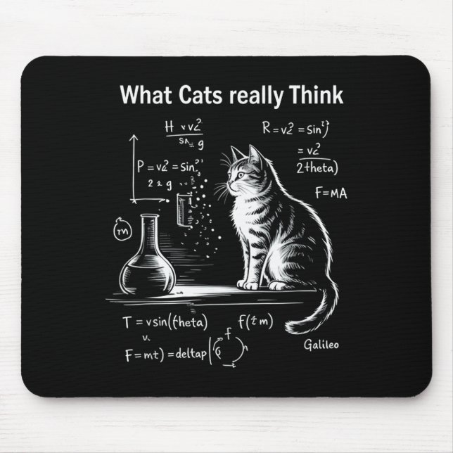 Funny Cat Physics Humor Design What Cats Really Th Mousepad (Vorne)