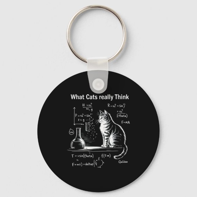 Funny Cat Physics Humor Design What Cats Really Th Schlüsselanhänger (Vorderseite)