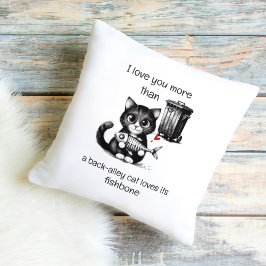 Funny Cat Pillow – Fishbone Love Quote Kissen