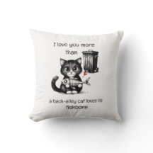 Funny Cat Pillow – Fishbone Love Quote