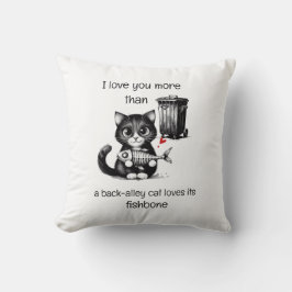 Funny Cat Pillow – Fishbone Love Quote Kissen