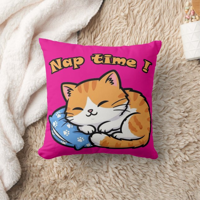 Funny Cat Pillow "Nickerchen Time" Kissen (Decke)