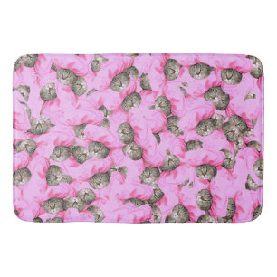 Funny Cat Pink Badematte