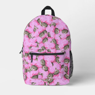 Funny Cat Pink Bedruckter Rucksack
