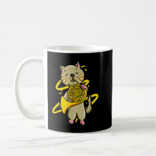 Funny Cat Playing Französisch Horn Musical Instrum Kaffeetasse