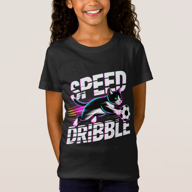 Funny Cat Playing Soccer - Gift for Kids & Teens T-Shirt (Vorderseite)