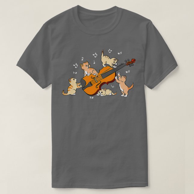 Funny Cat Playing Violine Player T-Shirt (Design vorne)