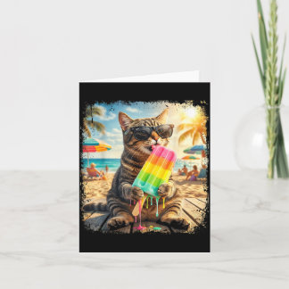 Funny Cat Popsicle Summer Animal Sunglasses Meme Karte