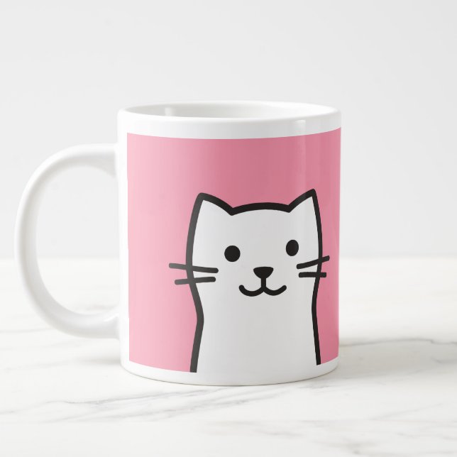 Funny Cat-Portrait Jumbo-Tasse (Links)