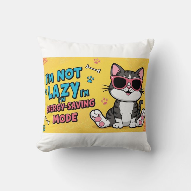 Funny Cat Poster Cartoon Katze mit Sonnenbrille Kissen (Vorderseite)