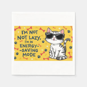 Funny Cat Poster, Cartoon Katze mit Sonnenbrille Serviette