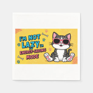 Funny Cat Poster Cartoon Katze mit Sonnenbrille Serviette