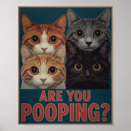 Funny Cat Poster | Kacke du? | Cat Art