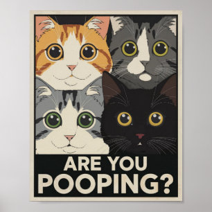 Funny Cat Poster Kacke du? Cat Art
