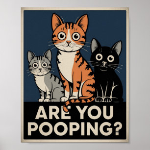 Funny Cat Poster   Kacke du?   Cat Art
