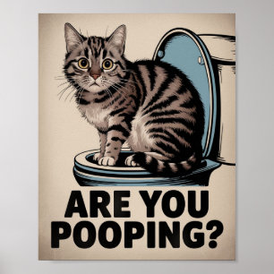 Funny Cat Poster Kacke du? Cat Art