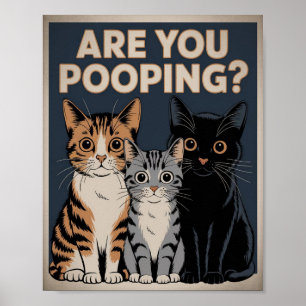 Funny Cat Poster Kacke du? Cat Art