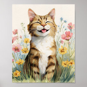 Funny Cat Poster - Niedliches Lächeln Traumstrecke