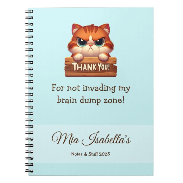 Funny Cat - Privatsphäre-Notebook individuell anpa Notizblock (Vorderseite)