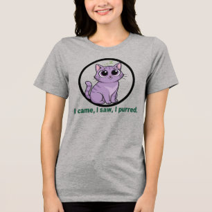 Funny Cat Pub "I Saw I Purred" T-Shirt Tri-Blend Shirt