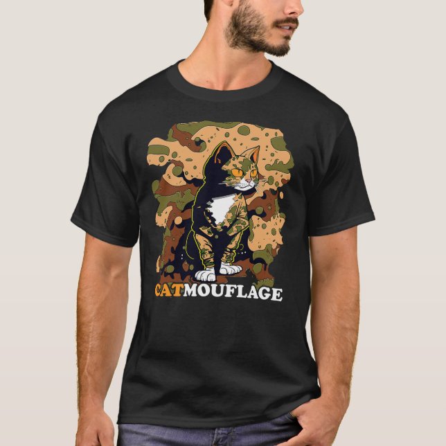 Funny Cat Pun Tshirt Catmouflage Camo Joke Kids Me (Vorderseite)
