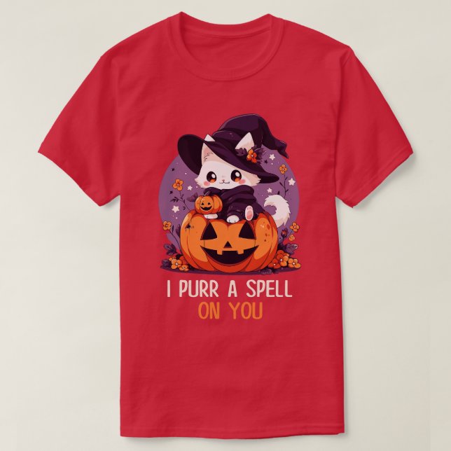 Funny Cat Pun Witch Zauber Grafik Männer Kinder Fr T-Shirt (Design vorne)