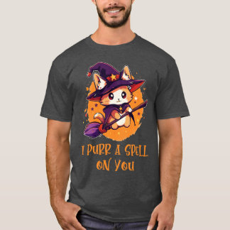 Funny Cat Pun Witch Zauber Grafik Männer Kinder Fr T-Shirt