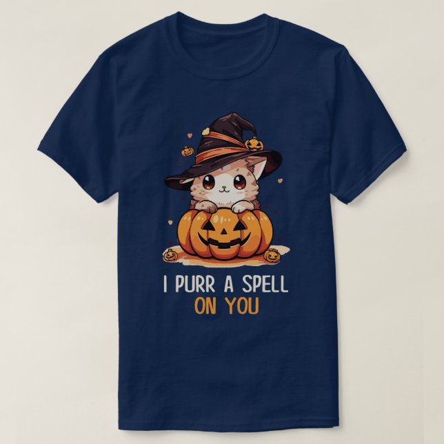 Funny Cat Pun Witch Zauber Grafik Männer Kinder Fr T-Shirt (Design vorne)