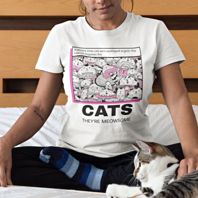 Funny Cat Quote Comic Buchstil Illustration T-Shirt (Von Creator hochgeladen)