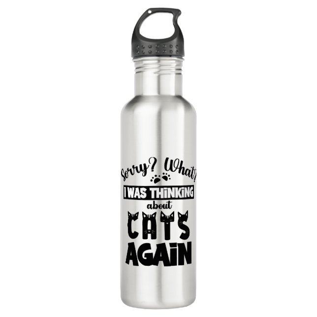 Funny Cat Quote Design Edelstahlflasche (Vorderseite)