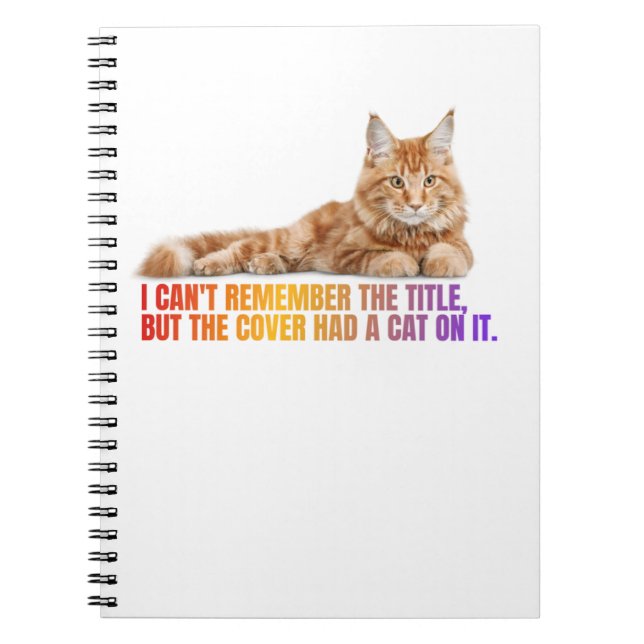 Funny Cat Quote Spiral Notebook für Bibliothekare Notizblock (Vorderseite)