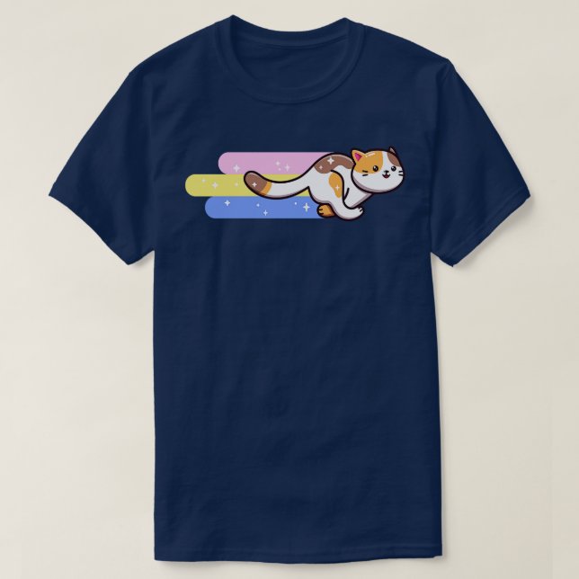 Funny Cat Rainbow Kawaii Kitten T-Shirt (Design vorne)