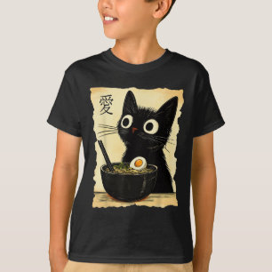 Funny Cat Ramen Graphic T-Shirt Japanisch Kawaii A