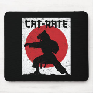 Funny Cat rate Cat Karate Geschenk für Kampfkunst Mousepad